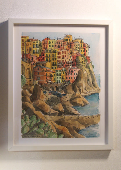 Postal del puerto de Riomaggiore